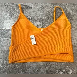 NWT Aerie Bright Orange Crop-Size: Large